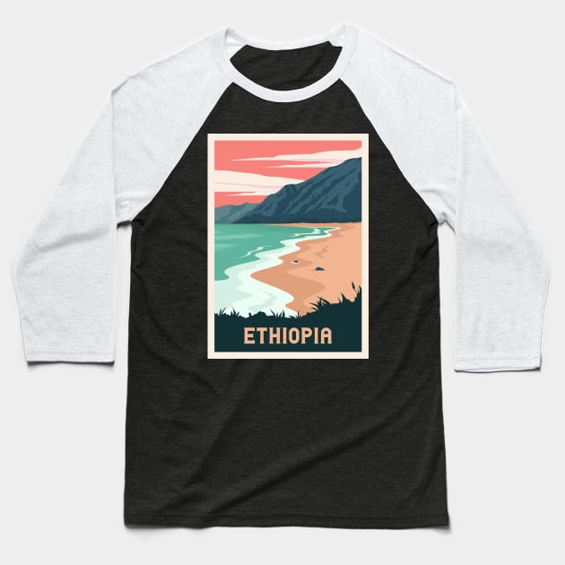Ethiopia vacation poster Baseball T-Shirt by NeedsFulfilled
